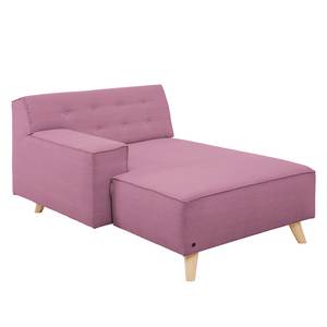 Chaise longue Nordic Chic geweven stof - Stof TUS: 28 fuchsia - Armleuning vooraanzicht links