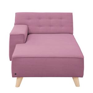 Chaise longue Nordic Chic geweven stof - Stof TUS: 28 fuchsia - Armleuning vooraanzicht links