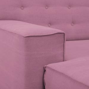 Chaise longue Nordic Chic geweven stof - Stof TUS: 28 fuchsia - Armleuning vooraanzicht links