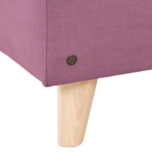 Chaise longue Nordic Chic geweven stof - Stof TUS: 28 fuchsia - Armleuning vooraanzicht links