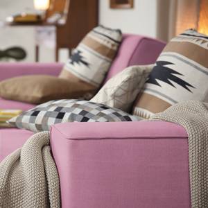 Chaise longue Nordic Chic geweven stof - Stof TUS: 28 fuchsia - Armleuning vooraanzicht links