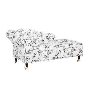 Chaise longue Colmar weefstof wit-zwart armleuning links