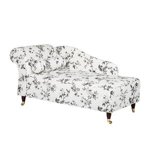 Chaise longue Colmar stof - wit - zwart - armleuning vooraanzicht links