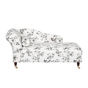 Chaise longue Colmar weefstof wit-zwart armleuning links