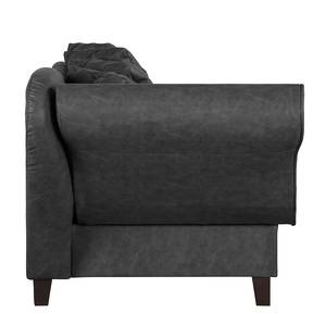 Chaise longue Revel kunstleer - Antraciet - Armleuning vooraanzicht links