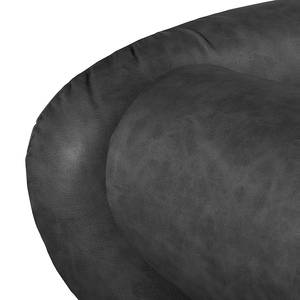 Chaise longue Revel kunstleer - Antraciet - Armleuning vooraanzicht links