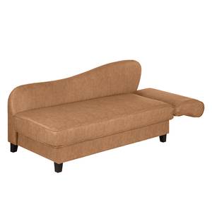 Chaise longue Revel kunstleer - Cognackleurig - Armleuning vooraanzicht rechts