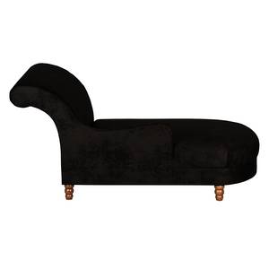 Chaise longue Solene antieke zwarte leren look - armleuning vooraanzicht links