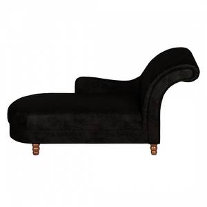 Chaise longue Solene antieke zwarte leren look - armleuning vooraanzicht links