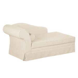 Longchair Summer Romance geweven stof - Crème - Armleuning vooraanzicht links