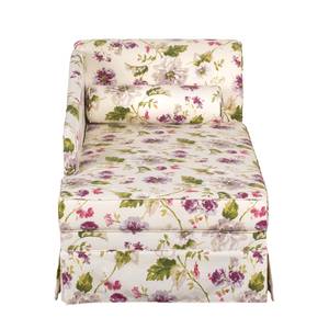 Longchair Summer Romance geweven stof - beige - gebloemd - Armleuning vooraanzicht rechts