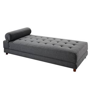 Chaise longue Tavani (met slaapfunctie) geweven stof - Geweven stof Celia: Donkergrijs