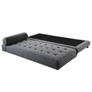 Chaise longue Tavani (met slaapfunctie) geweven stof - Geweven stof Celia: Donkergrijs