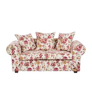 Sofa Colmar (2-Sitzer) Stoff Blume Beige - Beige / Rosa