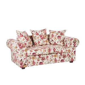 Sofa Colmar (2-Sitzer) Stoff Blume Beige - Beige / Rosa