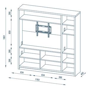 Open kast Cableboard III Sonoma eikenhouten look