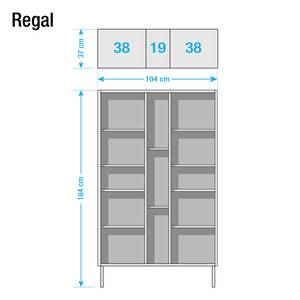 Regal Ciborro Esche teilmassiv - Weiß / Esche