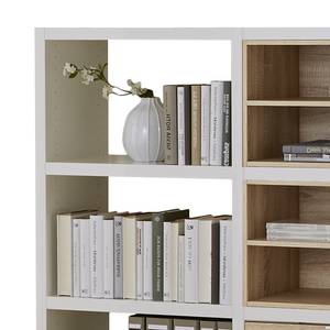 Libreria Concept IV Bianco lucido / Effetto quercia