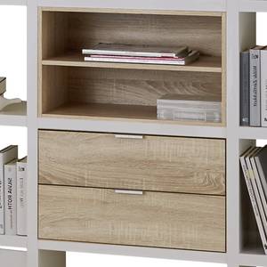 Open kast Concept IV Hoogglans wit/eikenhouten look