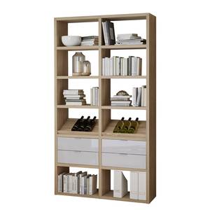 Open kast Concept IX Eikenhouten look/hoogglans wit