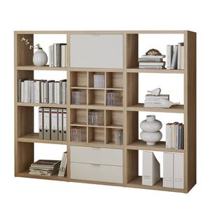 Open kast Concept V Eikenhouten look/wit