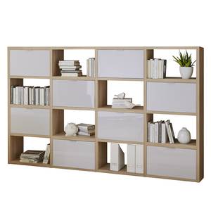 Open kast Concept VII Eikenhouten look/hoogglans wit