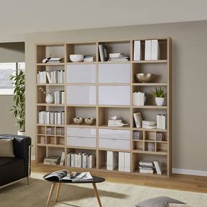 Open kast Concept VIII Eikenhouten look/hoogglans wit