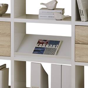 Libreria Concept XI Bianco lucido / Effetto quercia