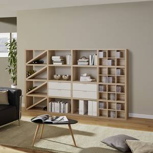 Open kast Concept XII Eikenhouten look/wit