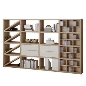 Open kast Concept XII Eikenhouten look/wit