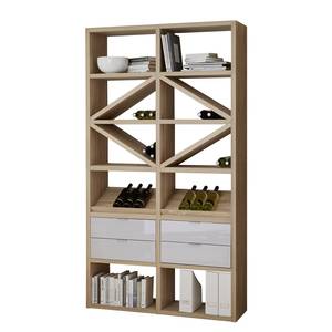 Open kast Concept XIII Eikenhouten look/hoogglans wit