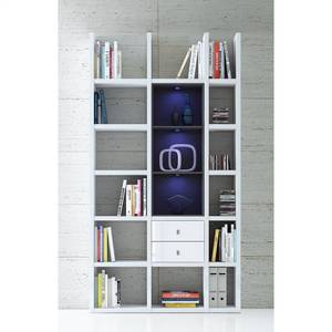 Etagère Emporior III Blanc / Noir - Blanc brillant / Noir - Sans éclairage