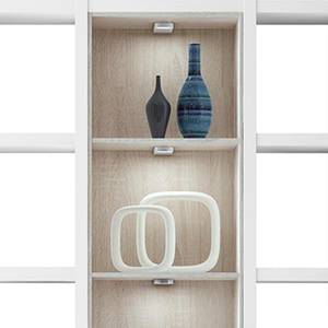 Kast Emporior III wit-eikenhoutimitatie - Wit/Sonoma eikenhouten look - Met verlichting