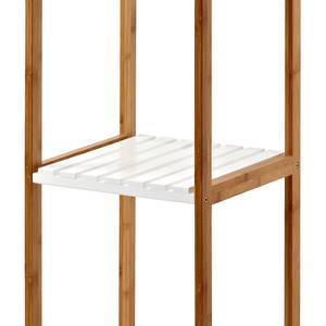 Scaffale Jakob I legno lamellare di bambù - bambù / bianco opaco - Altezza: 80 cm