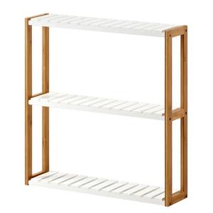 Scaffale Jakob II legno lamellare di bambù - bambù / bianco opaco