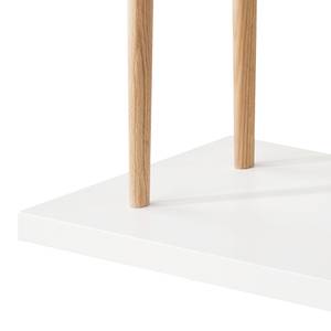 Open kast LINDHOLM deels massief eikenhout - mat wit/eikenhout - Wit - 60 x 168 cm