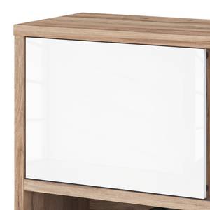 Étagère Rya I Blanc brillant / Imitation poutres en chêne - Hauteur : 113 cm