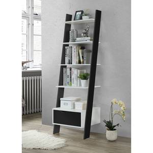 Étagère échelle Sunndal Noir - Blanc - Bois manufacturé - 55 x 185 x 47 cm