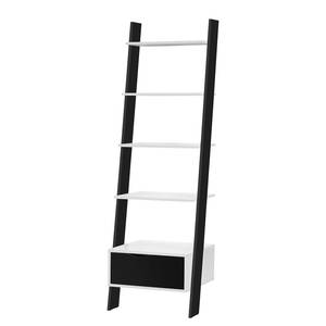 Étagère échelle Sunndal Noir - Blanc - Bois manufacturé - 55 x 185 x 47 cm