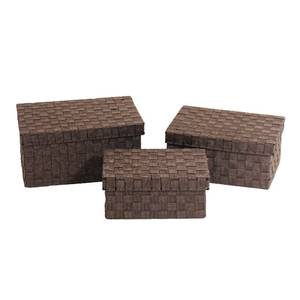 Boîtes de rangement II (3 éléments) Marron - Textile - 31 x 14 x 21 cm