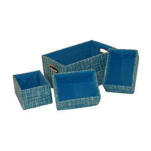 Kastmanden (4-delige set) rechthoekig, blauw