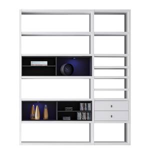 Kast Emporior II.A wit/zwart - Wit/zwart - Met verlichting