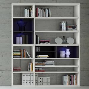 Etagère Emporior II.B Blanc / Noir - Blanc / Noir - Avec éclairage