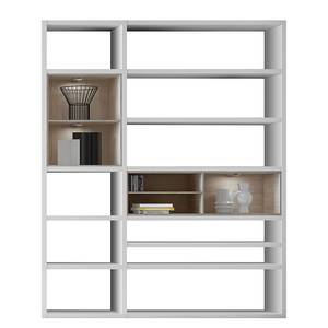 Kast Emporior II.B wit/eikenhoutimitatie - Wit/Sonoma eikenhouten look - Met verlichting