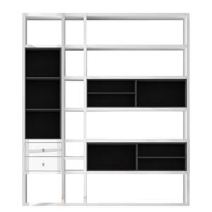 Etagère Emporior III.A Blanc / Noir - Blanc brillant / Noir - Sans éclairage