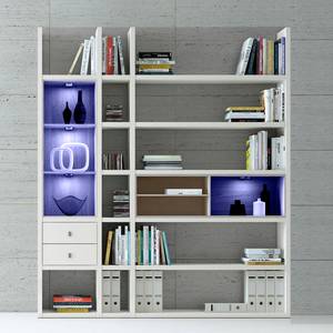 Kast Emporior III.B wit/eikenhoutimitatie - Wit/Sonoma eikenhouten look - Met verlichting