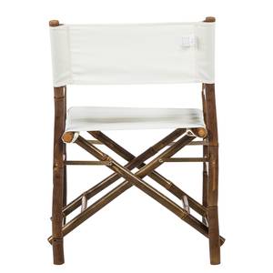 Chaises de jardin Bamboo I (lot de 2) Bambou massif / Tissu - Blanc