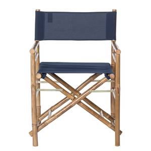 Chaises de jardin Bamboo III (lot de 2) Lot de 2 - Bambou massif / Tissu - Bleu marine