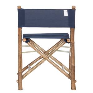 Chaises de jardin Bamboo III (lot de 2) Bambou massif / Tissu - Bleu marine