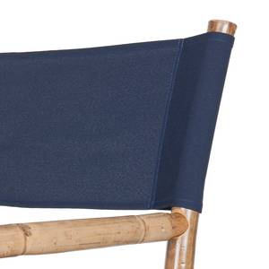 Chaises de jardin Bamboo III (lot de 2) Bambou massif / Tissu - Bleu marine